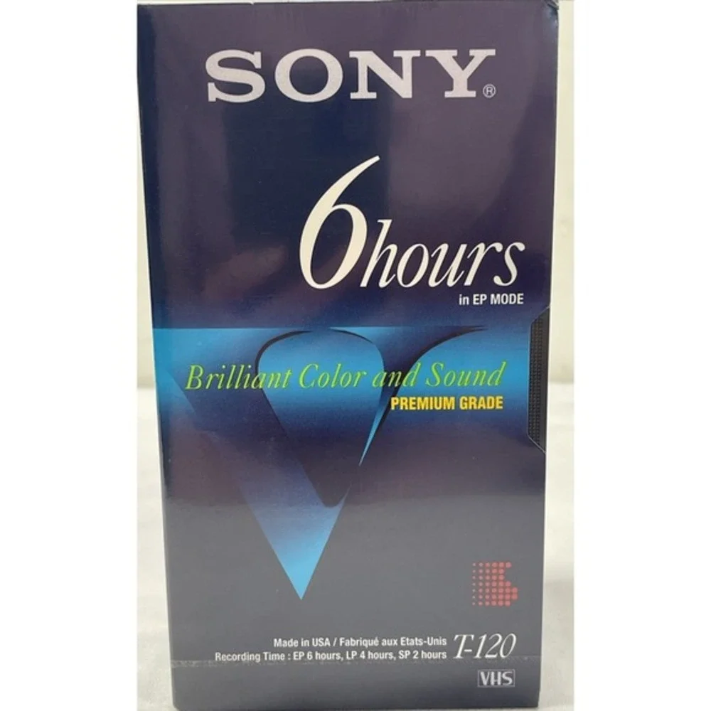 Lot of (3) Sony‎ T-120 Blank VHS VCR Premium Grade Video Tapes 6 Hrs New Sealed
